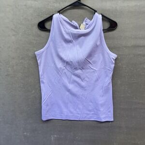 Vintage Sunny South Tank Top Womens Medium Purple Sleeveless Zip Back Dallas 70s